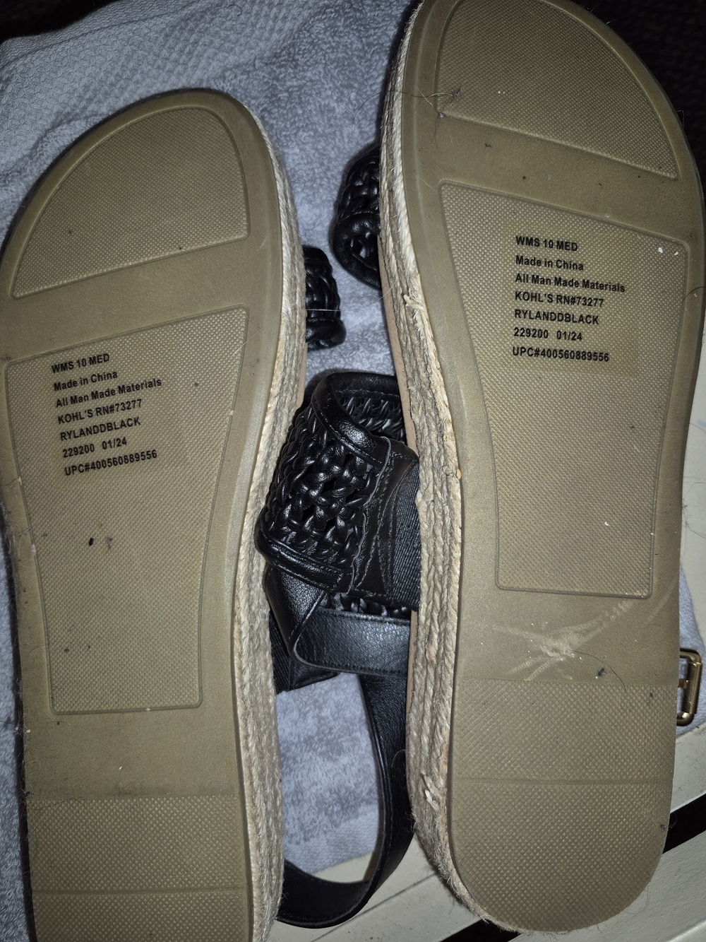 LC Lauren Conrad Black Woven Double-Strap Ankle Sandals - Picture 2 of 3